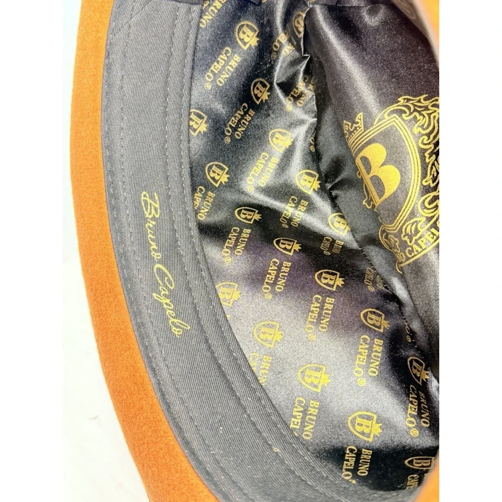 Bruno Capelo Giovanni Fedora Medium Orange 100% Australian Wool Hat New